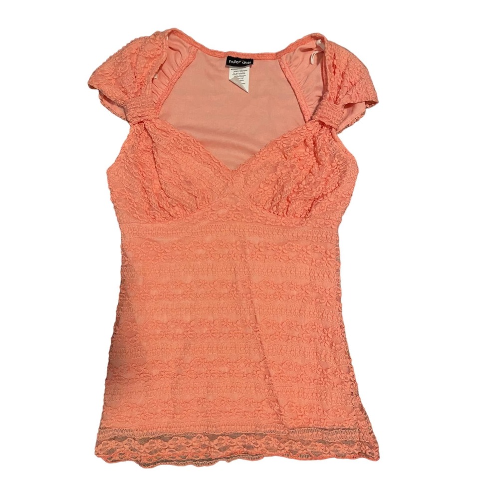 vintage y2k crochet lace milkmaid style top